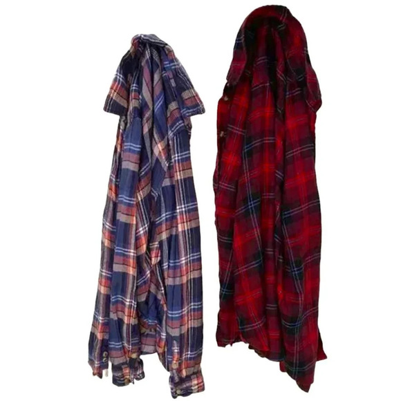 AMERICAN EAGLE SET of 2 Flannels - XS/S - Picture 1 of 10